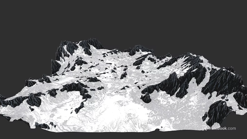 Detailed Micro Terrain 3D Model Featuring Mountainous Landforms And Surface Textures 3d model 