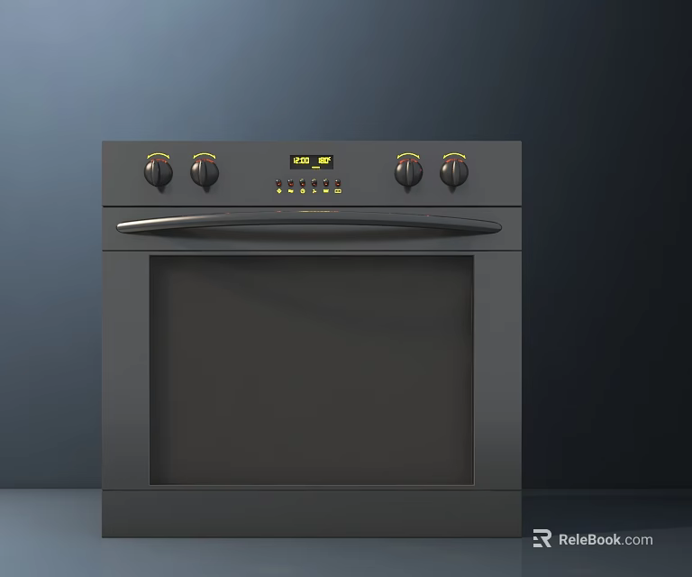Modern Electric Oven with Digital Display and Control Knobs for Kitchen Use 3d model 