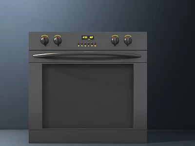 Modern Electric Oven with Digital Display and Control Knobs for Kitchen Use 3d model