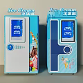 Modern Commercial Ice Cream Vending Machine With Blue Design And Digital