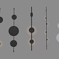 Modern Geometric Wall Lamps With Circular Metal Design And Hanging Structure 3d model