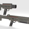 Tactical Sci Fi Weapon Dual Models With Futuristic Metallic Design And Ergonomic Grip