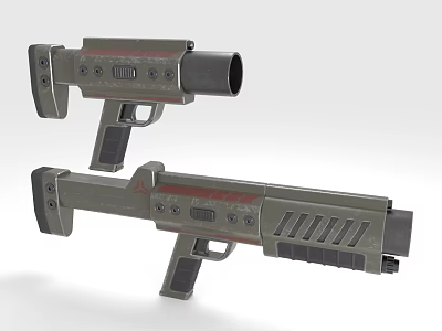 Tactical Sci Fi Weapon Dual Models With Futuristic Metallic Design And Ergonomic Grip 3d model