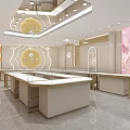 Elegant Modern Jewelry Store Interior Design With Glass Display Counters And Elegant Lighting Decorative Elements