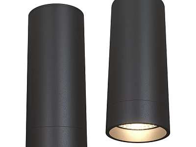 Black Modern Downlights and Spotlights with Bright Illuminated Lighting Fixtures Design 3d model