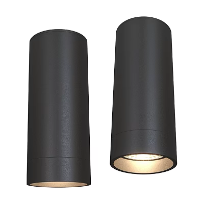 Black Modern Downlights and Spotlights with Bright Illuminated Lighting Fixtures Design 3d model