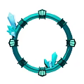 Green Circular Decorative Frame With Blue Crystal Elements And Black Connectors 3d model