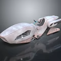 Futuristic White Concept Motorcycle With Sleek Aerodynamic Design And Sculpted Body
