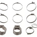 Different Types of Pipe Clamps Including Hose Bands Mounting Clips and Fittings