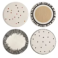 Various Pattern Round Rugs with Dots Stripes Triangles and Geometric Designs 3d model