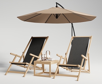 Recliner Outdoor Recliner Folding Chair Parasol 3d model