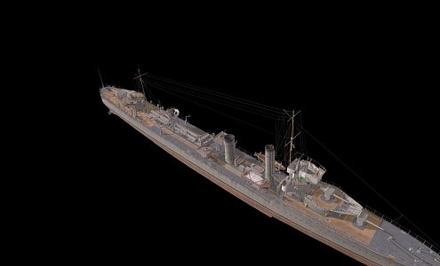 modern warship battleship destroyer 3d model