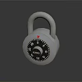 Silver Combination Padlock With Unican Brand Red Indicator And Numbered Dial