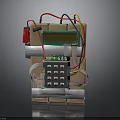 DIY Electronic Device Featuring Cardboard Structure Wires Display Screen And Keypad