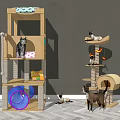 Nordic Cat Climbing Rack Cat Carpet Decorative Painting Cat Climbing Rack Pet Rack Cat Nest Cat House 3d model