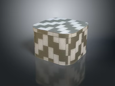 Gray And White Checkered Square Box For Clothing Storage And Organization 3d model