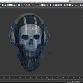 Tactical Skull Pattern Hat With Headphones And Mask Design Elements