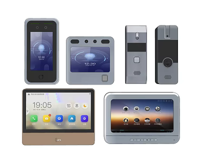 Smart Doorbell Devices With Video Screen And Digital Display For Home Security 3d model