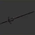 Ancient Ornate Sword With Decorative Hilt And Long Sharp Metallic Blade