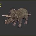Realistic Triceratops Dinosaur Model With Detailed Skin Texture And Standing Pose