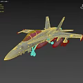 Modern Fighter Jet Close Up View With Cockpit Landing Gear And Weaponry Details 3d model