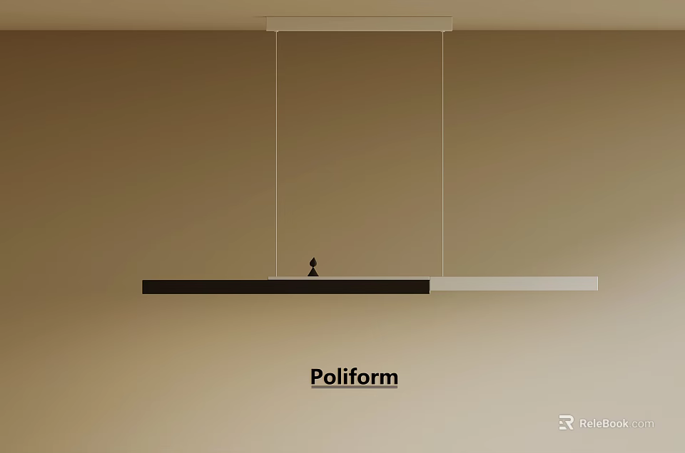 Poliform Modern Chandelier Design With Sleek Black And White Finish 3d model