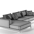 Modern Light Colored Sectional Sofa With Plush Cushions And Metal Legs Design