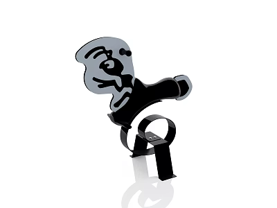 Cartoon Character Shaped Toy Building Block With Black And Gray Design 3d model