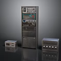 Industrial Control Cabinet With Small Electronic Devices And Control Panels