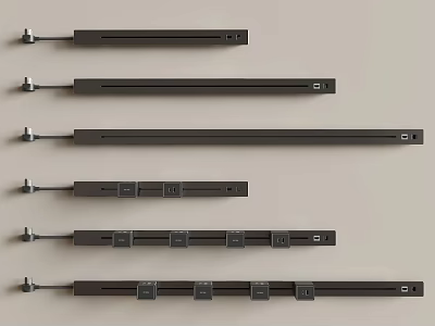 Modern Black Switch Panels With Sleek Design For Home Electrical Use 3d model