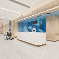 Modern Hospital Outpatient Clinic Reception With Medical Staff And Patient