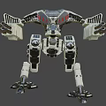 Mechanical Sci Fi Game Movie Character Featuring Multiple Cannons and Metal Legs