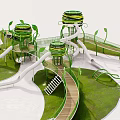 Children'slide play area Modern slide 3d model