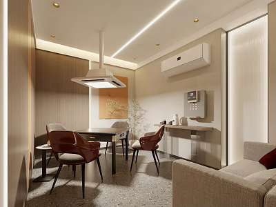 Modern Hotel Chess And Card Room Interior With Furniture 3d model