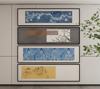 New Chinese Style Decorative Hanging Painting 3d model