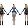 Game And Movie Female Character With Different Uniform Style Outfits And Hats
