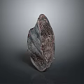 Artistic Wood Stone Sculpture With Intricate Spiral Patterns And Textured Surface