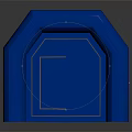 Blue Simple Tent With Sleek Design Featuring Door And Window On Dark Background