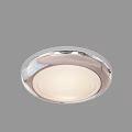 Modern Round Ceiling Light With Sleek Copper Frame And White Lampshade 3d model