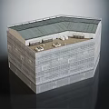 Modern Contemporary Office Building Design With Glass Curtain Wall And Roof HVAC Units