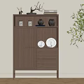 Middle Ancient Style Tea Cabinet Tea Set 3d model