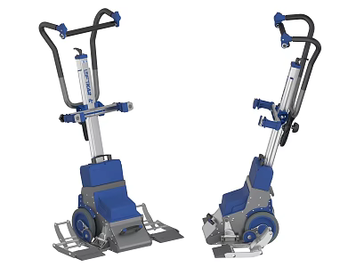 Heavy Duty Industrial Floor Grinding Machine With Blue Design Ergonomic Handle And Wheels 3d model
