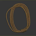 Brown Twisted Rope With Coiled Shape And Secure Knot Design Feature 3d model