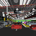 Spacious Car Dealership Showroom Featuring Various Car Models And Bright Lighting