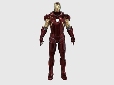 Iron Man Movie Character With Red And Gold Armor And Chest Reactor 3d model