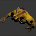 Game Movie Centaur Character Yellow Muscular Human Upper Body Equine Lower Body With Blue Shorts