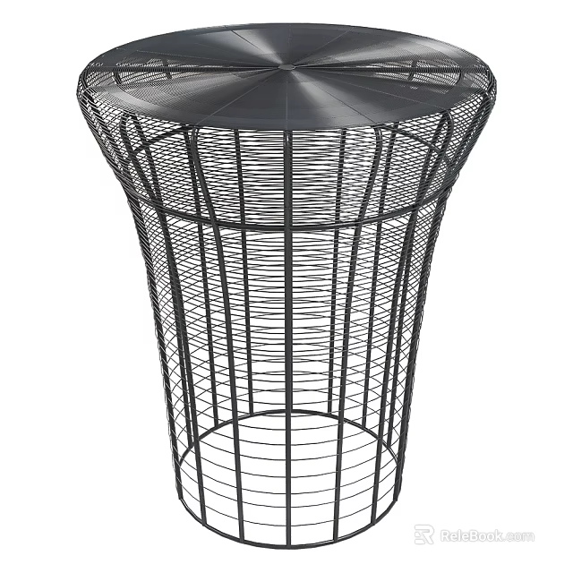 Modern Black Woven Mesh Bar Stool With Sleek Wireframe Structure 3d model 