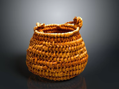Handwoven Storage Basket With Decorative Design For Practical Household Use 3d model