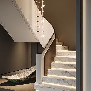 Modern rotating stairwell 3d model