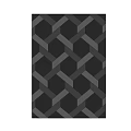 Modern Square Rug with Black and Gray Geometric Hexagon Pattern Design 3d model